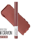 Maybelline Super Stay Ink Crayon Lipstick Makeup, Precision Tip Matte Lip Crayon with Built-in Sharpener, Longwear Up To 8Hrs, Enjoy The View, Red Brown, 1 Count