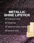 Oulac Metallic Black Lipstick for Women, High-Impact Lipcolor with Moisturizing Creamy Formula, Vegan & Cruelty-Free, Full-Coverage Matte Lipstick, Midnight Mirage (21)
