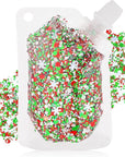 MEICOLY Red and Green Face Body Glitter for Christmas,Sparkle Christmas Hair Glitter Makeup,Stocking Stuffers for Kids Women,Chunky Face Glitter for Festival Party Rave Accessories