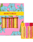 Burt's Bees Gifts Ideas - In Full Bloom Lip Balm Set, Original Beeswax, Dragonfruit Lemon, Tropical Pineapple & Strawberry, Natural Origin Lip Treatment, 4 Tubes, 0.15 oz.