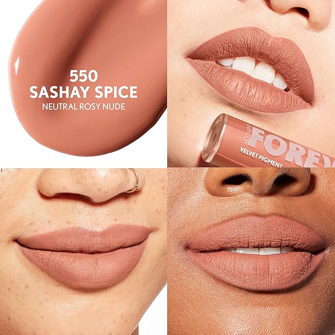 COVERGIRL Outlast Forever Velvet Pigment, 550 Sashay Spice, Matte Lipstick, Vegan Formula, Easy to Use, Glides on Effortlessly, Long-Lasting, Perfect Color, 0.30oz