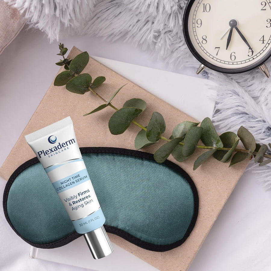 Plexaderm 15 mL Night Time Collagen Serum for Firmer, Fuller, more Youthful Looking Skin, Anti-Aging Collagen & Peptide Serum for Women & Men, Paraben-Free, Developed in the USA Visit the Plexaderm Store