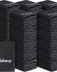 Chumia 100 Pcs Makeup Remover Cloths 13 x 13 Inch Makeup Towel Face Washcloths with Embroidery Black Reusable Washcloths Soft Cleansing Face Towel for Women