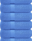 Infinitee Xclusives Blue Hand Towels for Bathroom - Set of 6 (16x28 inches) 600 GSM, 100% Cotton Ultra Soft, Quick Drying, Hotel Quality Hand Towel Set (Eloquent Blue)
