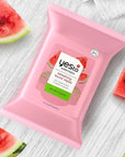 Yes To Face Wipes for Women and Men, Refreshing Facial Cleansing Wipes for use as a Make Up Remover, Cleaning, Soothing, Watermelon (Pack of 2)