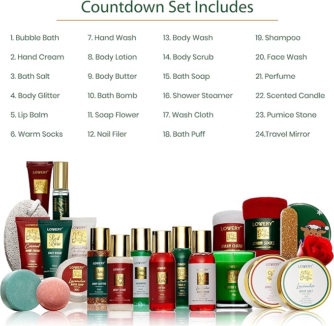 Advent Calendar for Adults - Advent Beauty Calendar 2025 Spa Christmas Advent Calendars for Teen Girls – Limited Edition Bath & Body Gift Set – Makeup & Skincare Countdown Calendar