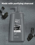 Dove Men+Care Men Shampoo For Healthy-Looking Hair Charcoal + Clay Naturally Derived Plant Based Cleansers 25.4 oz