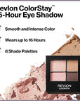 Revlon Eyeshadow Palette, ColorStay 16 Hour Eye Makeup, Velvety Pigmented Blendable Matte & Shimmer Finishes, 510 Precocious, 0.16 Oz,Cream,Powder