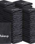 Chumia 72 Pcs Makeup Remover Cloths 13 x 13 Inch Makeup Towel Face Washcloths with Embroidery Black Reusable Washcloths Soft Cleansing Face Towel for Women