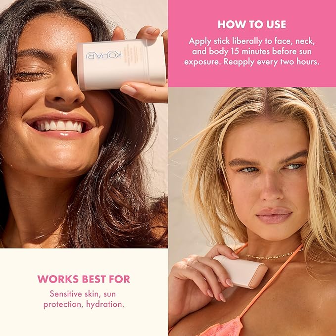 Kopari PURE PROTECT 100% Mineral Sunscreen Stick SPF 50+ Clear Zinc Oxide Face and Body Sunscreen with Hydrating Argan Oil, Shea Butter, Sheer Finish, Ultra-Portable, for Easy Reapplication