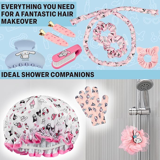 Get Trend Hello Kitty Advent Calendar 2025 Women Teens Makeup Brushes Hair Clips Eye Mask Beauty Pamper Gift Set Christmas Countdown Gifts for Her (Pink Hello Kitty)