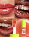 NYX PROFESSIONAL MAKEUP Fat Oil Lip Drip, Moisturizing Lip Oil Gloss, Vegan Tinted Formula, Up to 12 HR Hydration - Follow Back (Shimmering Warm Nude)
