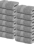 Infinitee Xclusives Luxury Wash Cloths for Showering [13x13] – 100% Cotton Washcloths [Pack of 12], Soft and Absorbent Face Towels for Bathroom Wash Clothes, Gym, and Spa (Charming Grey)