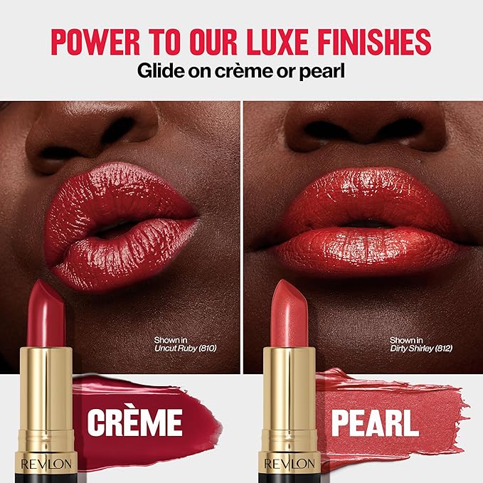 Revlon Super Lustrous Lipstick, Creamy Formula For Soft, Fuller-Looking Lips, Moisturized Feel, 440 Cherries in the Snow, 0.15 oz