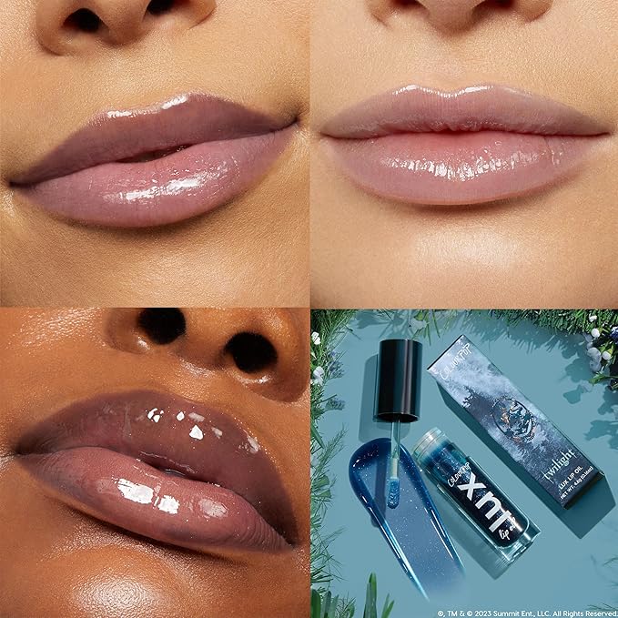 ColourPop x Twilight Lux Lip Oil - Hydrating, Sheer Tinted Lip Oil Formulated with Antioxidant-Rich Chamomile Extract & Calendula Oil - Non-Greasy, Nourishing Blue Lip Oil - Team Edward (0.16 oz)