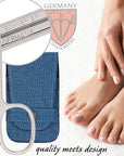 3 Swords Germany - brand quality 6 piece manicure pedicure grooming kit set for professional nail care with jeans textile case - Made in Germany