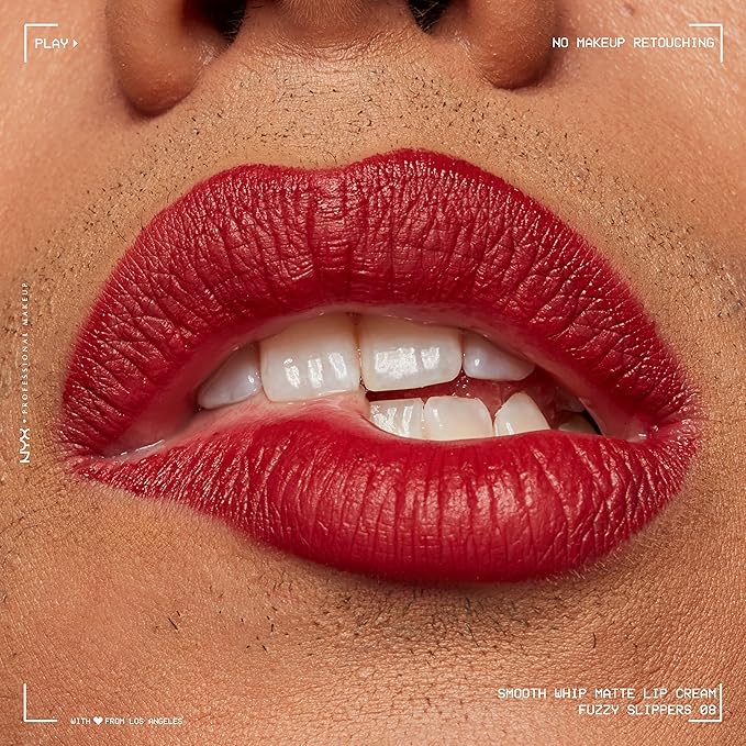 NYX PROFESSIONAL MAKEUP Smooth Whip Matte Lip Cream, Long Lasting, Moisturizing, Vegan Liquid Lipstick - Fuzzy Slippers (Warm Plum)