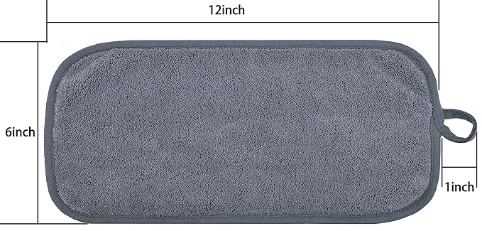 Makeup Remover Cloths for Face, Eye, Lips - Reusable Makeup Remover Pads Soft Microfiber Facial Cleansing Cloths 6 x 12 inch 12 Pack (Gray)
