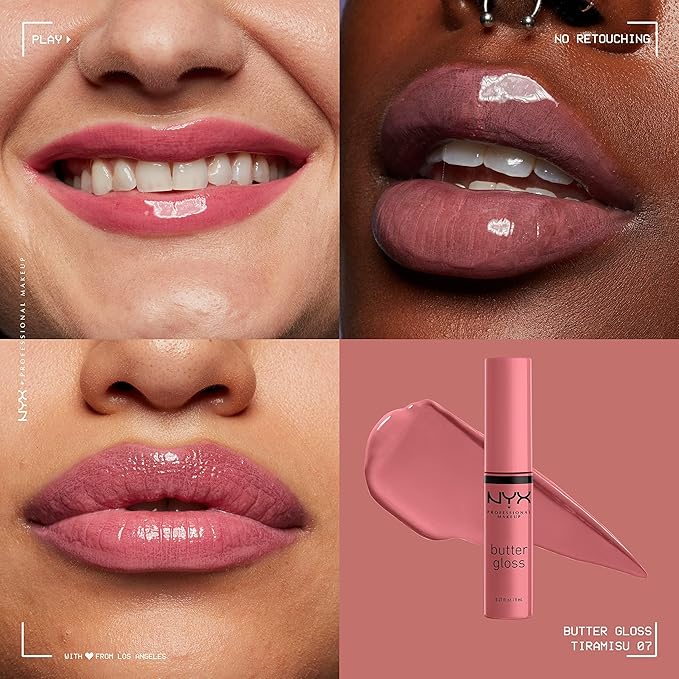 NYX PROFESSIONAL MAKEUP Butter Gloss Non-Sticky Lip Gloss Tiramisu & Slim Lip Pencil Coffee