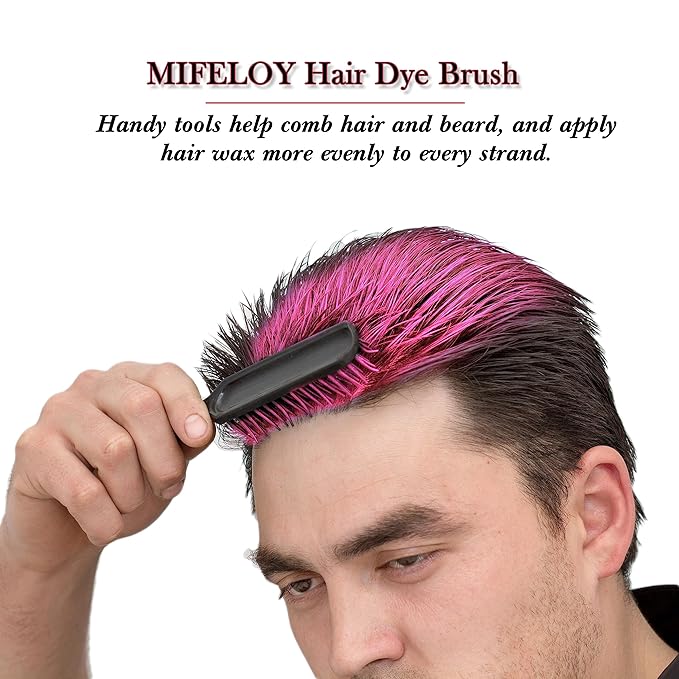 2 Pack Temporary Pink Hair Color Wax with 1 Dye Brush, Instant Natural Hairstyle Cream 4.23 oz, Disposable Coloring Mud for Men Women Youth, Washable Styling Pomades, Party Cosplay Halloween