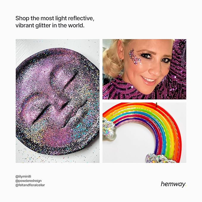 Hemway Eco Friendly Biodegradable Glitter 100g / 3.5oz Bio Cosmetic Safe Sparkle Vegan for Face, Eyeshadow, Body, Hair, Nail and Festival Makeup, Craft - Chunky (1/40" 0.025" 0.6mm) - Purple
