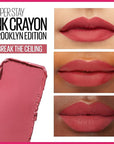 Maybelline Super Stay Ink Crayon Matte Longwear Lipstick Makeup, 145 Break The Ceiling, 0.04 oz