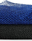 African Net Sponge, 2 Pieces Exfoliating Premium Nylon Bathing/Wash Net for Daily Back Body Scrub Scrubber Shower Net (Black, Blue) …