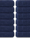 Tens Towels Pack of 12 Washcloths, 12 x 12 Inches, Lighter Weight, Quick to Dry, Super Soft & Absorbent, Gentle Face Towels, Hotel Quality, Perfect for Bathroom, Gym, Spa (Navy, 12 Pack)