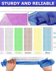 UJFQBH 6 Pieces African Net Sponge Long Bath Sponge Exfoliating Shower Body Scrubber for Daily Use, Terrific for Smoother Skin - Back Scrubber for a Refreshing Experience (Purple - Orange)