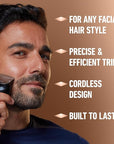 King C. Gillette Beard Trimmer PRO, 40 Length Settings, Cordless Design, Holiday Gifts for Men, 1 Trimmer, 1 Brush, 2 Combs, 1 Charger and 1 Zip Pouch