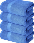 Infinitee Xclusives Luxury 100% Ring-Spun Cotton Bath Towels Set of 4 (27x54 inches) – Soft, Absorbent & Quick-Drying Towels for Bathroom, Gym, Spa & Hotel Use (Eloquent Blue, Bath Towels)
