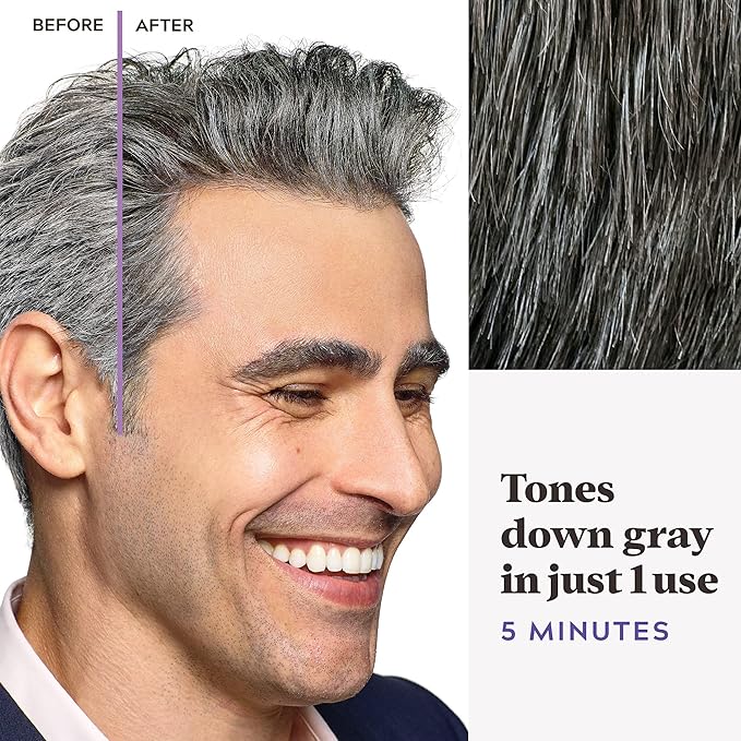 Just For Men Touch of Gray, Mens Hair Color Kit with Comb Applicator for Easy Application, Great for a Salt and Pepper Look - Dark Brown, T-45, Pack of 1