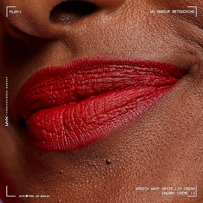 NYX PROFESSIONAL MAKEUP Smooth Whip Matte Lip Cream, Long Lasting, Moisturizing, Vegan Liquid Lipstick - Cherry Crème (Classic Red)