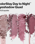 REVLON ColorStay Day to Night Eyeshadow Quad, Longwear Shadow Palette with Transitional Shades and Buttery Soft Feel, Crease & Smudge Proof, 575 Exquisite, 0.16 oz