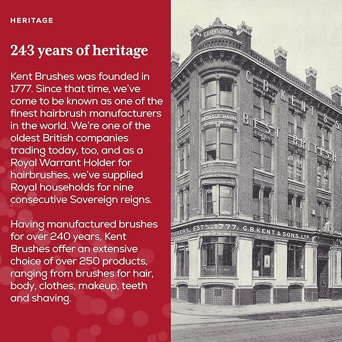 Kent 9T Fine Tooth and Wide Tooth Detangler Comb - Large Handmade Saw-Cut Dressing Comb for Wet Hair and Durable Grooming for Men and Women - Made in England