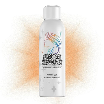 Temporary Hair Color Spray for Adults - Instant Orange Hair Dye Alternative, Washable & Non-Sticky, Gentle Formula for Halloween, Cosplay, Party, Costume Makeup (150ml)