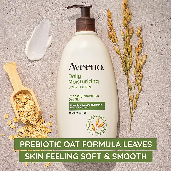 Aveeno Sheer Hydration Fragrance-Free Daily Moisturizing Lotion + Prebiotic Oat for Dry Skin, Lightweight, Fast-Absorbing Body Moisturizer Nourishes Skin with 48-hour Moisture, 12 fl. oz