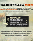 Whipped Beef Tallow and Honey Moisturizer for Skin, Face, Lips, Body (4 Ounce (Pack of 1), Lavender)