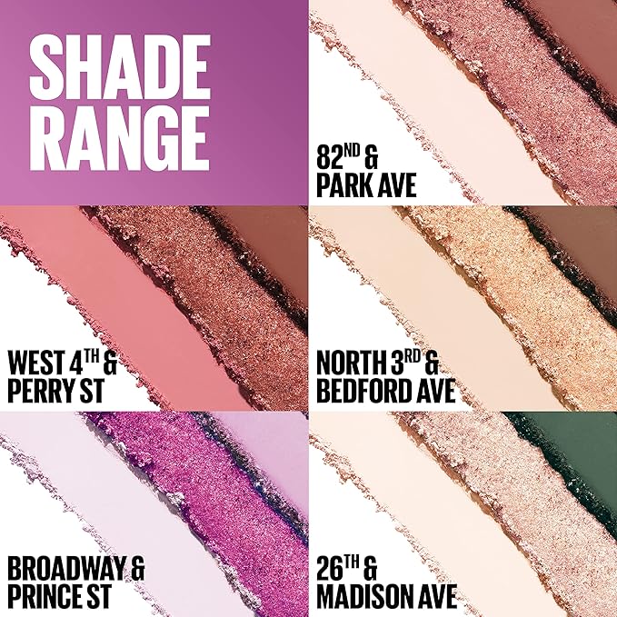 Maybelline New York Shadow Blocks Shadow Blocks Eyeshadow Palette, Stacked Eye Shadow Trio, West 4th & Perry St, 0.08 oz