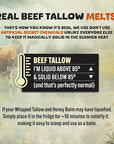 Whipped Beef Tallow and Honey Balm Moisturizer for Skin, Face, Lips, Body - Unscented
