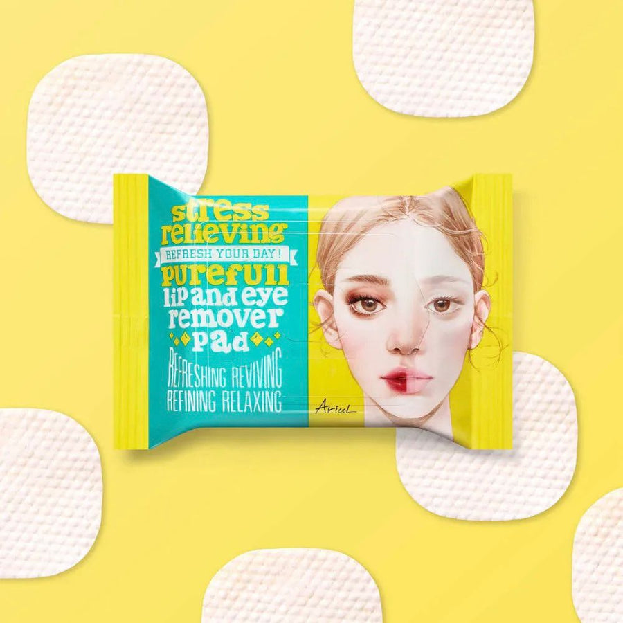 Ariul Stress Relieving Purefull Lip & Eye Remover Pads 90 sheets (30 sheets x 3un)