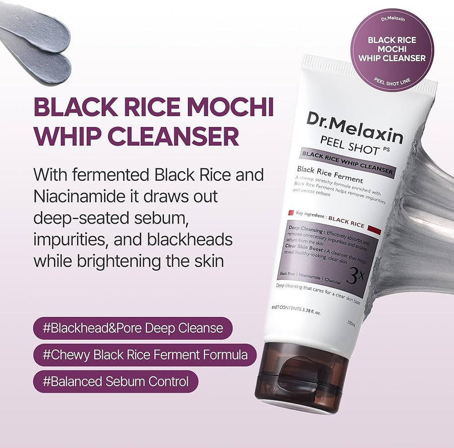 Dr.Melaxin Peel Shot Black Rice Whip Cleanser 100ml
