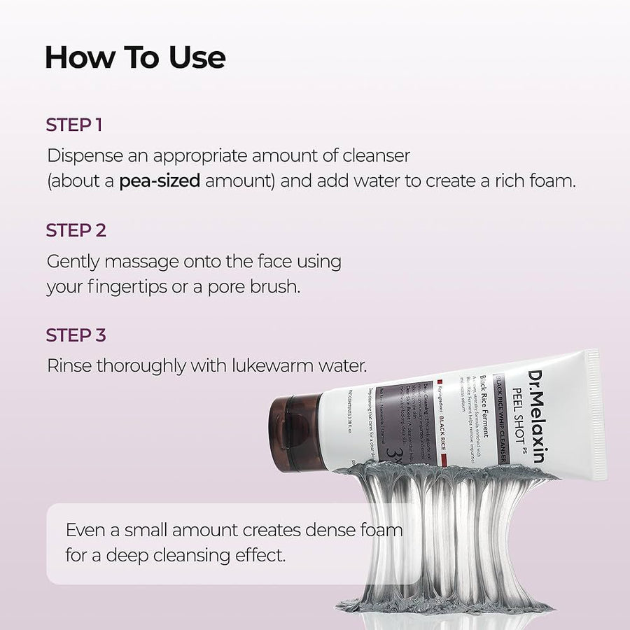 Dr.Melaxin Peel Shot Black Rice Whip Cleanser 100ml