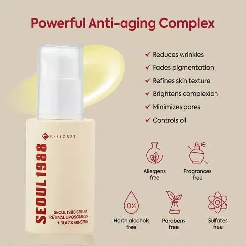KSECRET SEOUL 1988 Serum: Retinal Liposome 2% + Black Ginseng 30ml